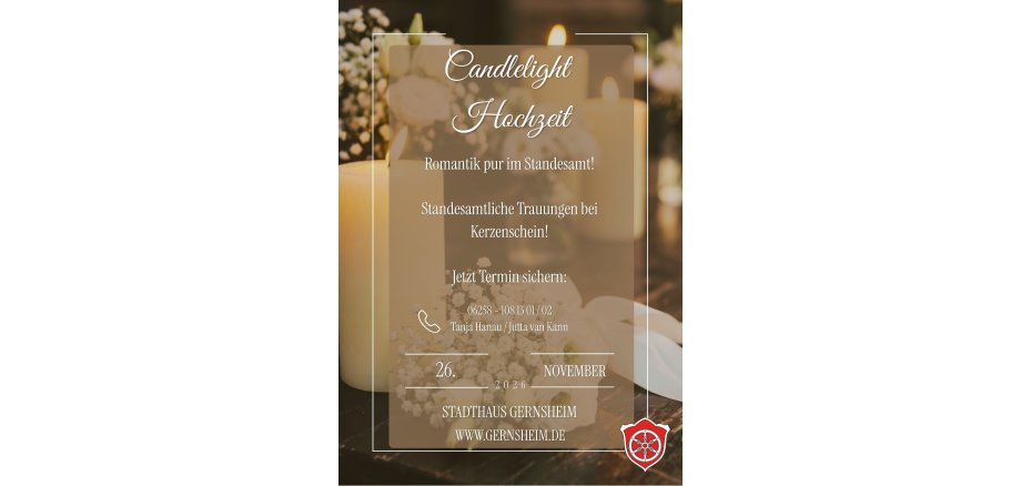 Plakat Candlelight Trauung; Infos im Text Plakat Candlelight Trauung; Infos im Text