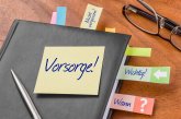 Notizbuch mit Post-it Vorsorge