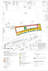 Planübersicht des Bebauungsplans westlich der Andreas Brentano Straße.