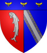 Wappen der französischen Stadt Bar-sur-Aube welche die Partnerstadt von Gernsheim ist.
