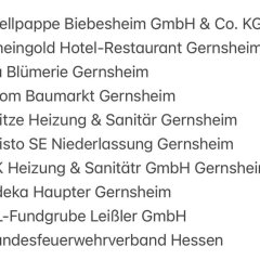 Liste der Sponsoren der Feuerwehr beim Umzug der Straßenfastnacht.