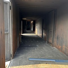 Der Innenraum des Realbrandcontainers.