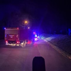 Unser Schlauchwagen im Einsatz bei einem Feldbrand in Stockstadt.