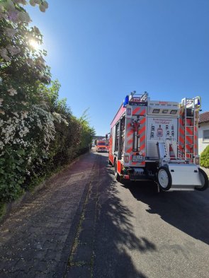 Unser LF20 bei einem Heckenbrand im Einsatz.