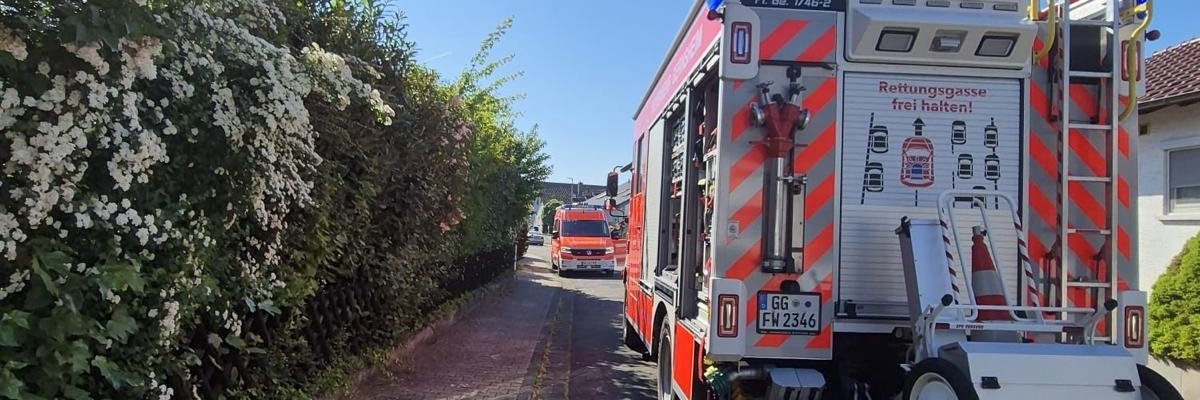 Unser LF20 bei einem Heckenbrand im Einsatz.