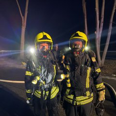 Der eingesetzte Angriffstrupp unter Atemschutz