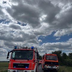 Neben unserem LF20 war auch unser TLF24/50 im Einsatz. Die Wasserversorgung war somit ausreichend sichergestellt.