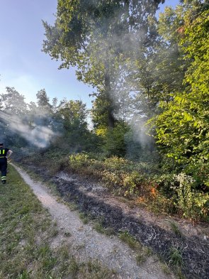Kleiner Waldbrand - die Brandbekämpfung befindet sich in der Vorbereitung.