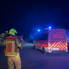 ELW1 bei einem gemeldeten CO2-Austritt im Einsatz.