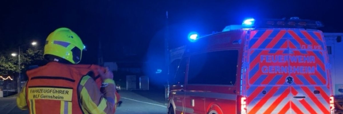 ELW1 bei einem gemeldeten CO2-Austritt im Einsatz.