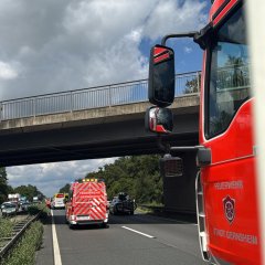 Unser ELW 1 sowie HLF20 bei einem Verkehrsunfall auf der A67 im Einsatz.