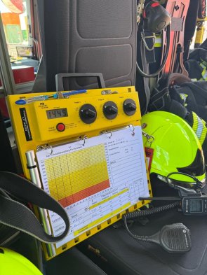 Atemschutzüberwachungstafel zur Dokumentation der eingesetzten Atemschutztrupps (Symbolbild).