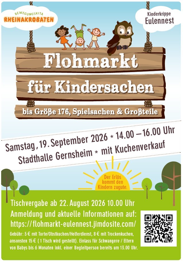 Plakat Flohmarkt für Kindersachen, Infos im Text
