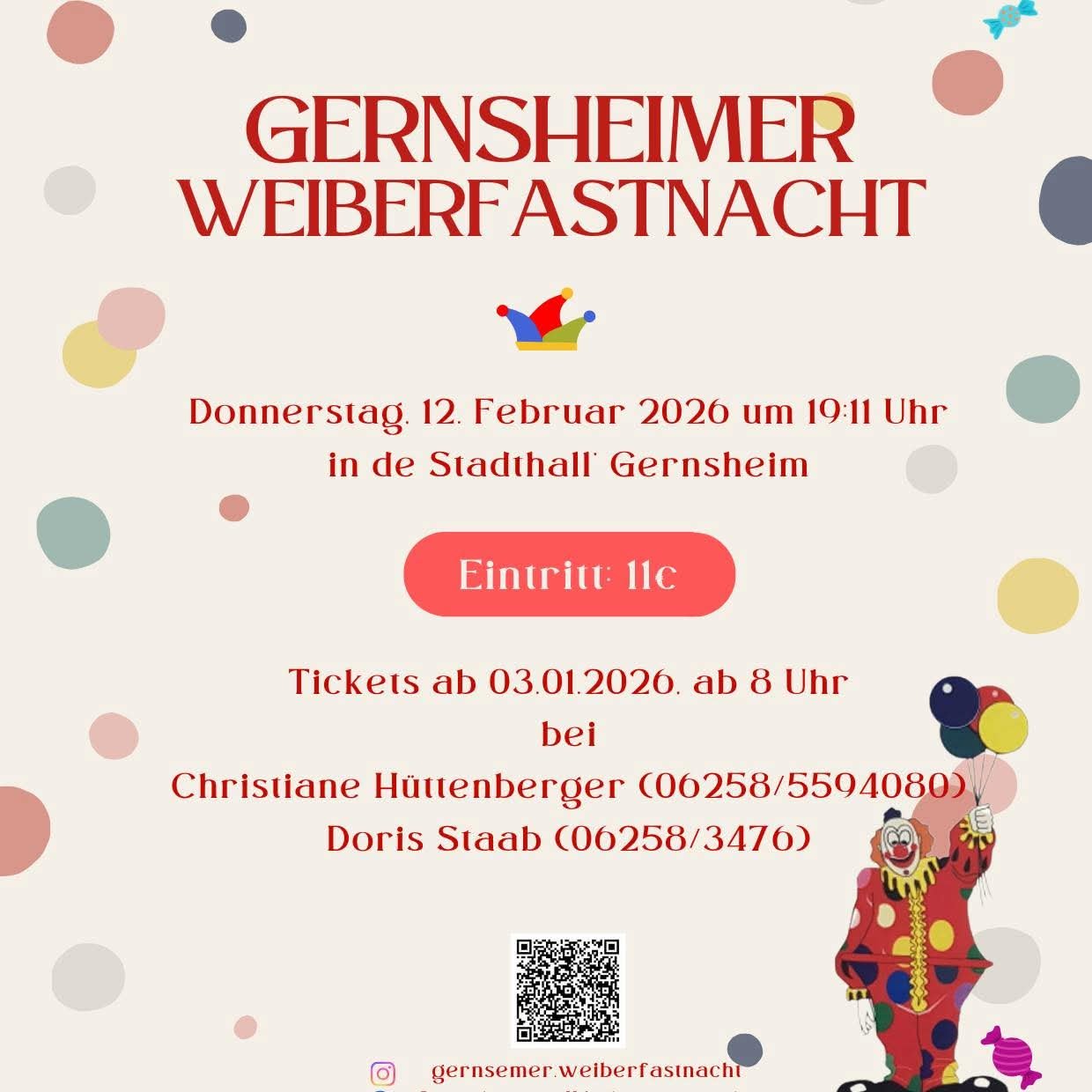 Flyer Weiberfastnacht 2026, Infos im Text