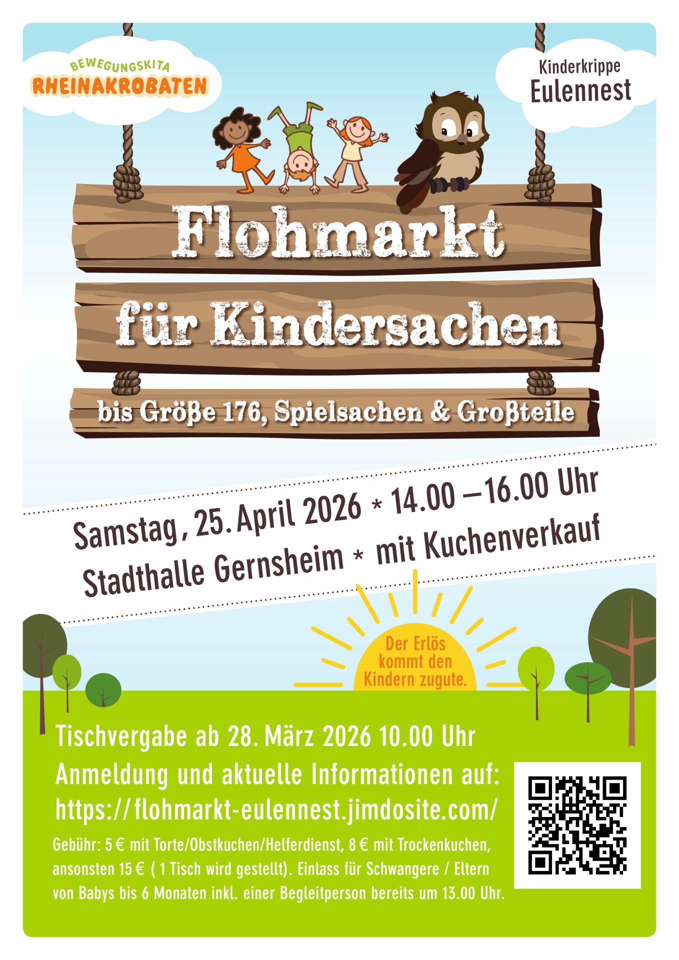Plakat Flohmarkt für Kindersachen, infos im Text