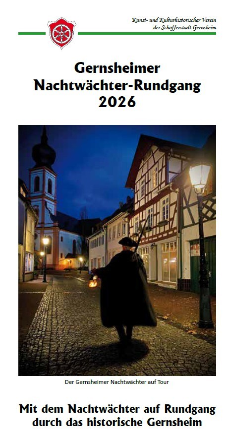 Flyer Nachtwächter Rundgang 2026, Infos im Text Flyer Nachtwächter Rundgang 2026, Infos im Text