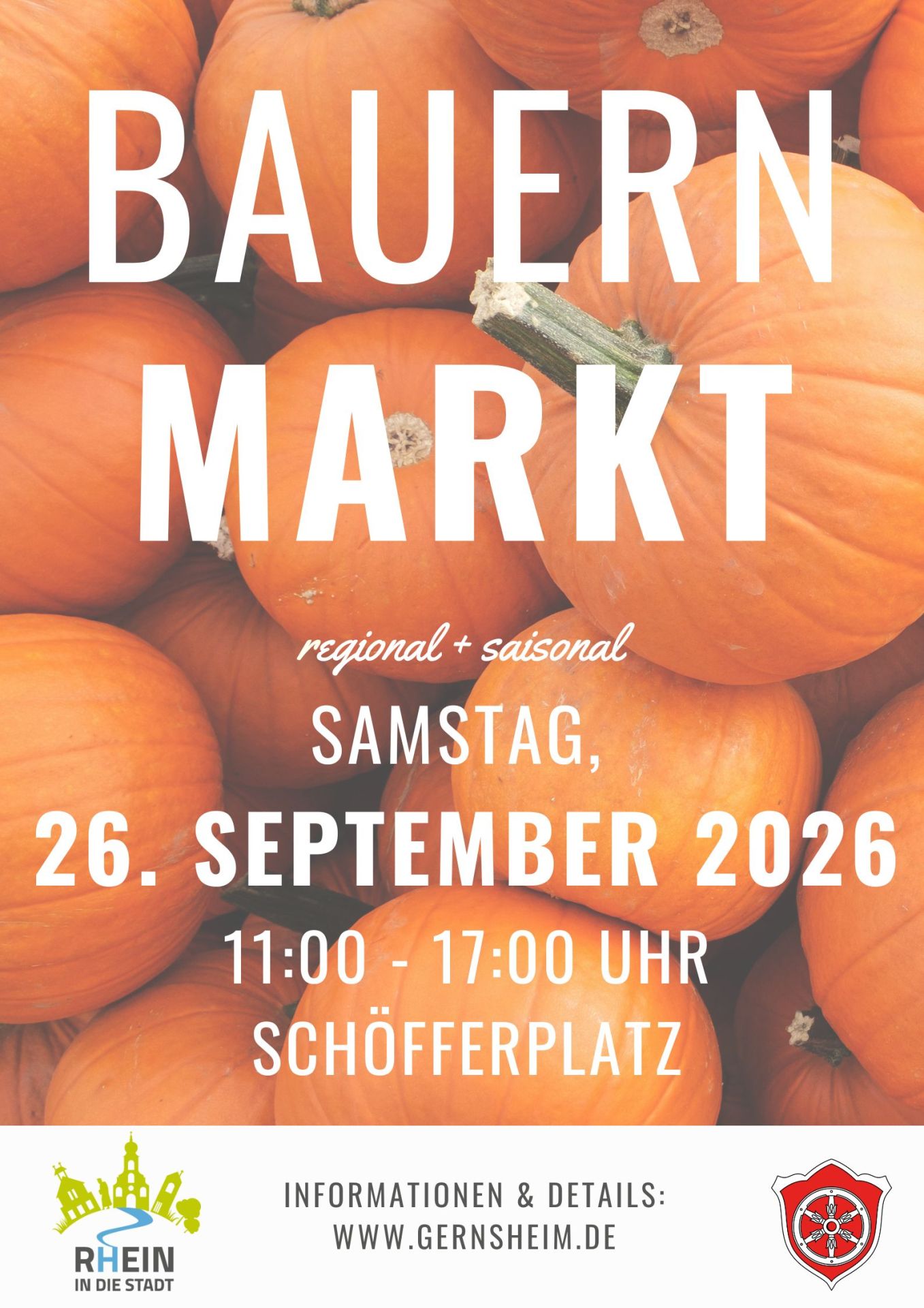 Plakat Bauernmarkt 2026, Infos im Text