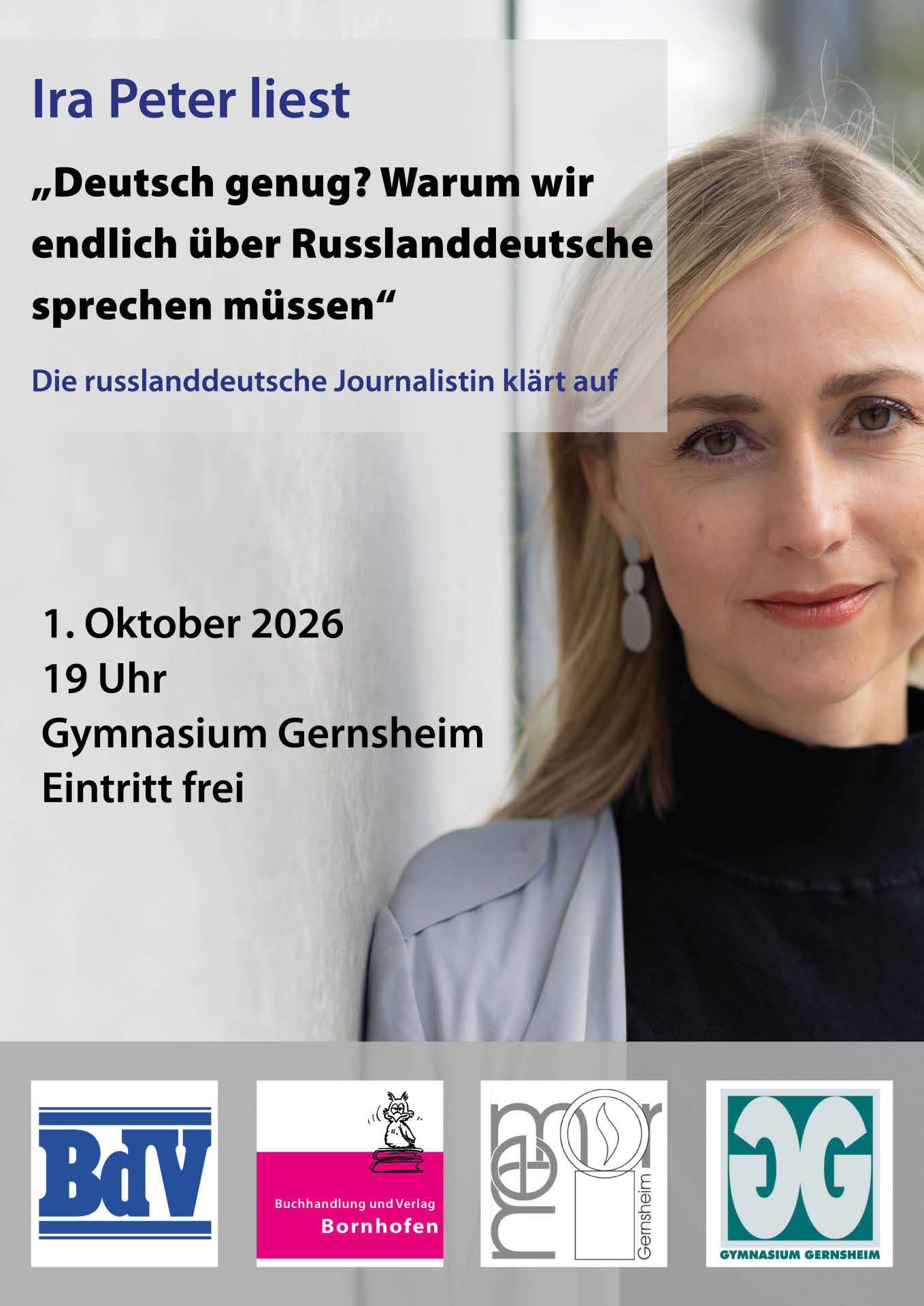 Plakat zur Lesung von Ira Peter; Infos im Text Plakat zur Lesung von Ira Peter; Infos im Text