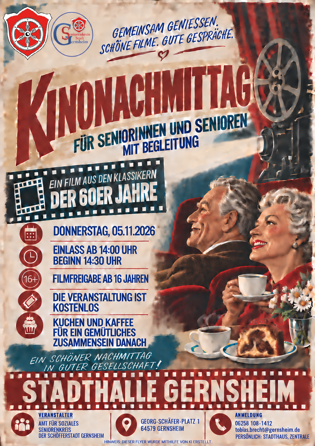 Plakat Seniorenkino, Infos im Text Plakat Seniorenkino, Infos im Text